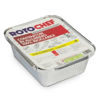quik containers aluminium with lid 2 portion