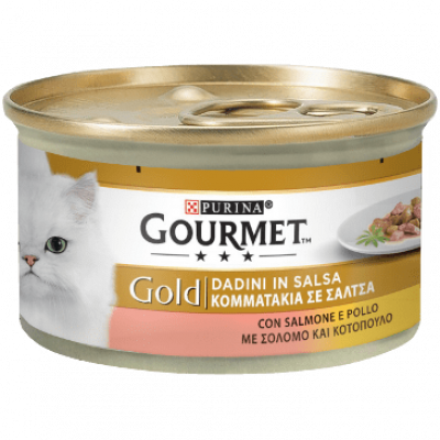 gourmet gold diced chicken/salmon gr.85