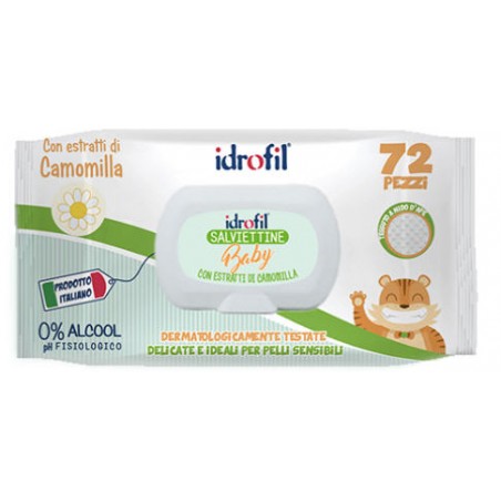 SALVIETTE IDROFIL BABY CAMOMILLA x72